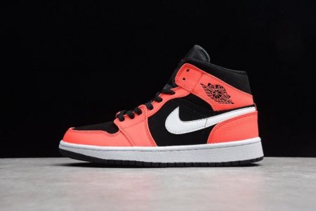 Women's | Air Jordan 1 Mid Black Infrared 23 White Basketball Shoes