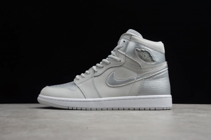 Men's | Air Jordan 1 Retro High Zoom R2T Silver Grey White Basketball Shoes