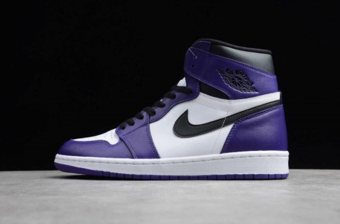 Women's | Air Jordan 1 Retro High OG Court Purple Black White Basketball Shoes