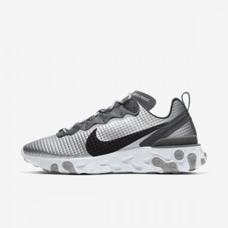 Nike Shoes React Element 55 Premium | Metallic Silver / Pure Platinum / Dark Grey / Black