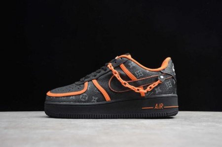 Women's | Nike Air Force 1 07 SE Black Orange AQ4211-100 Running Shoes