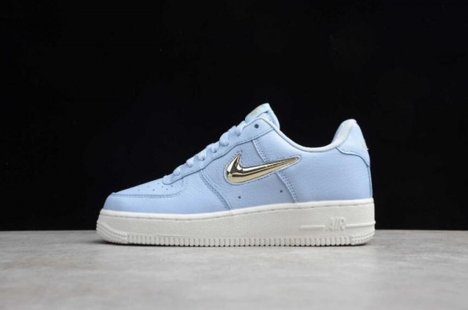 Women's | Nike Air Force 1 07 PRM LX Royal Tint Metallic Gold Star A03814-400 Running Shoes