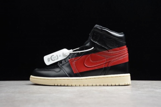 Women's | Air Jordan 1 High OG Defiant Couture Black Gym Red-Muslin Basketball Shoes