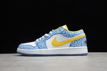 Men's | Air Jordan 1 Retro West Coast White Varsity Maize University Blue Basketball Shoes