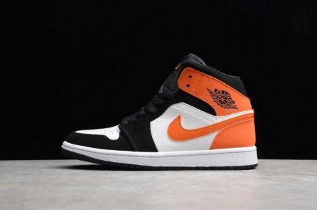 Women's | Air Jordan 1 Mid Black Starfish White Basketball Shoes