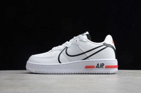 Women's | Nike Air Force 1 React White Black University Red CD4366-100 Running Shoes