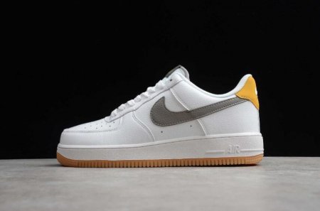 Men's | Nike Air Force 1 07 White Army Green Yellow CJ8836-100 Running Shoes