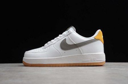 Women's | Nike Air Force 1 07 White Army Green Yellow CJ8836-100 Running Shoes