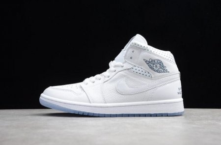 Women's | Air Jordan 1 Mid White Midnight Navy Basketball Shoes