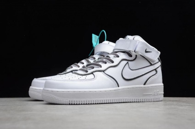 Men's | Nike Air Force 1 07 Mid White Black Chameleon 368732-810 Running Shoes