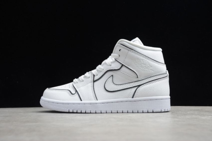 Men's | Air Jordan 1 Mid SE White Black Basketball Shoes