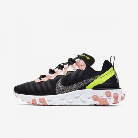 Nike Shoes React Element 55 Premium | Black / Coral Stardust / Light Soft Pink / Volt