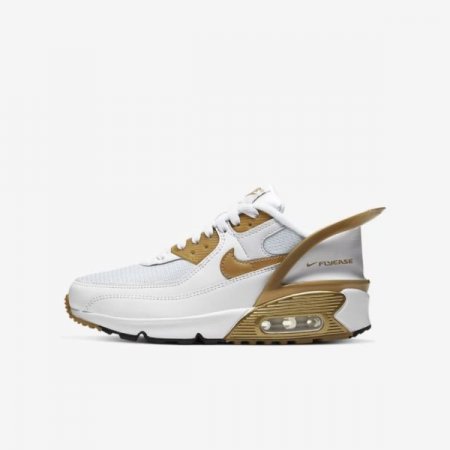 Nike Shoes Air Max 90 FlyEase | White / White / Black / Metallic Gold