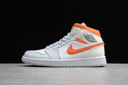 Women's | Air Jordan 1 Mid SE White Starfish Pure Platinum Basketball Shoes