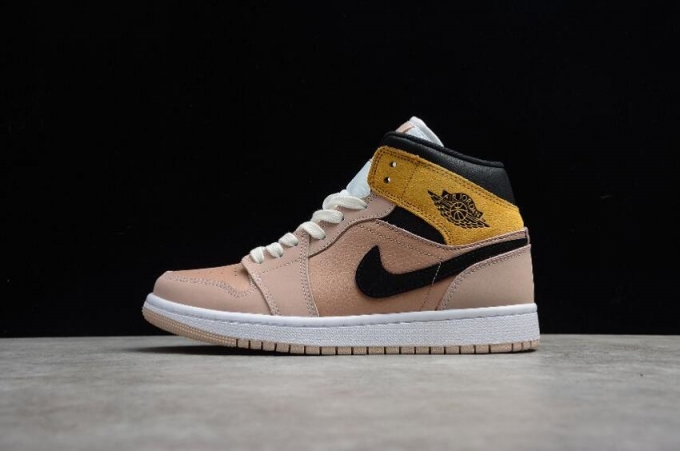 Women's | Air Jordan 1 Mid SE Particle Beige Black Basketball Shoes