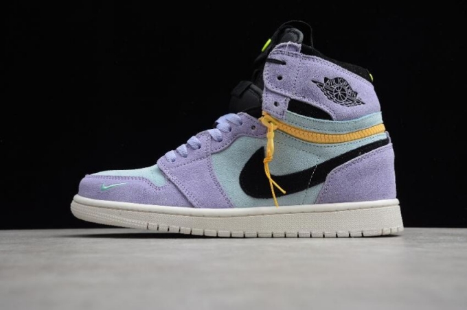 Women's | Air Jordan 1 High Switch Purple Pulse Glacier Blue-Sail-Black Basketball Shoes