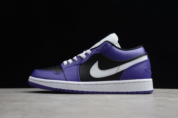 Men's | Air Jordan 1 Low Court Purple Black White Basketball Shoes