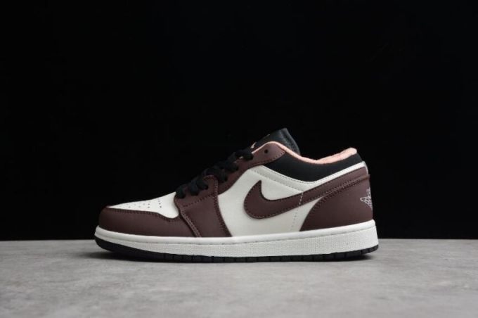 Women's | Air Jordan 1 Low Light Chocolate Black-Sail-Crimson Bliss Basketball Shoes