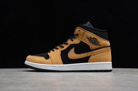 Men's | Air Jordan 1 Mid SE Desert Ochre Black White Basketball Shoes