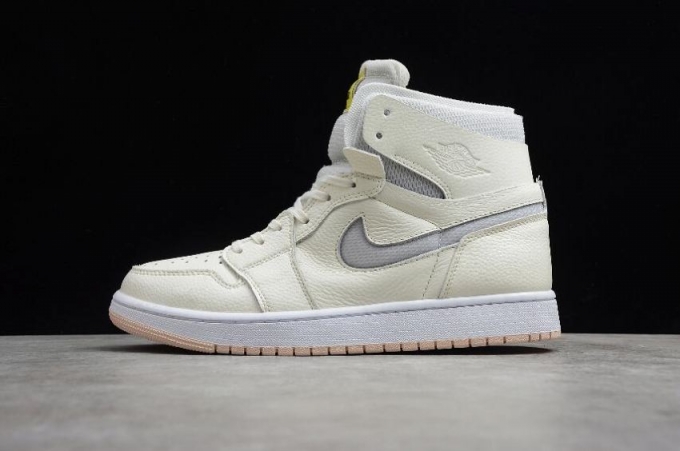 Women's | Air Jordan 1 Zoom Comfort Rice White Grey Shoes Basketball Shoes