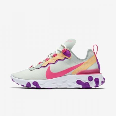 Nike Shoes React Element 55 | Pistachio Frost / Vivid Purple / Topaz Gold / Digital Pink