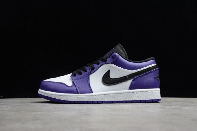 Women's | Air Jordan 1 Low Court Purple White Black Basketball Shoes