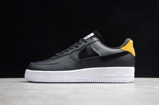 Women's | Nike Air Force 1 07 LX Black Yellow White 898889-014 Running Shoes