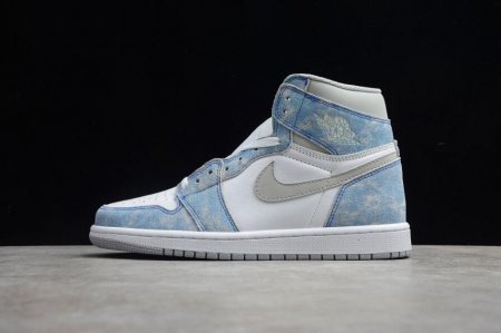 Women's | Air Jordan 1 Retro High OG White Blue Basketball Shoes