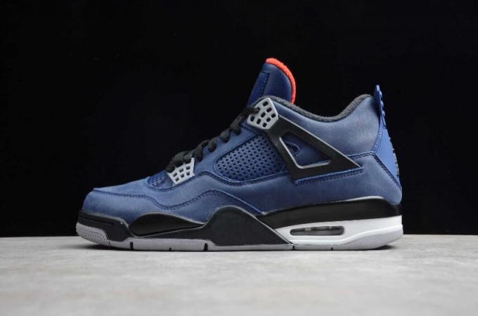 Men's | Air Jordan 4 Retro WMTR Loyal Blue Black White Basketball Shoes