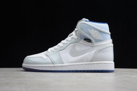 Men's | Air Jordan 1 High Zoom White Racer Blue-White Basketball Shoes