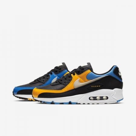 Nike Shoes Air Max 90 Premium | Black / Pacific Blue / University Gold / Metallic Silver