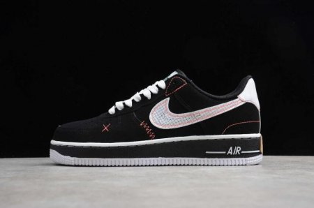 Men's | Nike Air Force 1 07 Black White Bright Crimson CU6646-001 Running Shoes