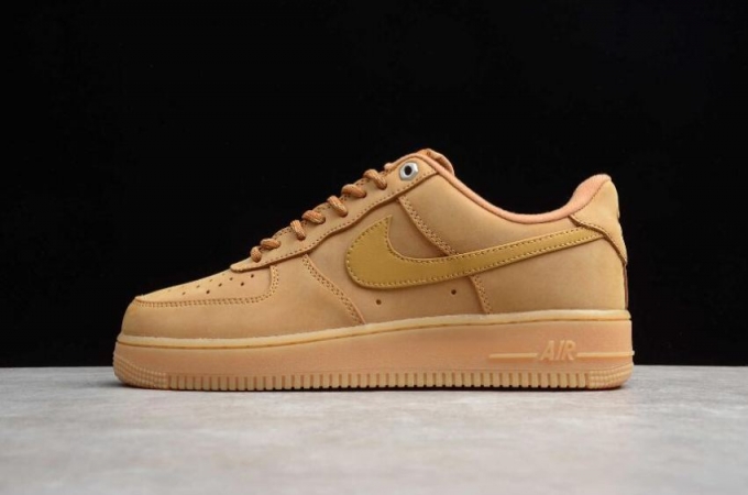 Men's | Nike Air Force 1 07 WB Flax Wheat Gum Light Brown CJ9179-200 Running Shoes