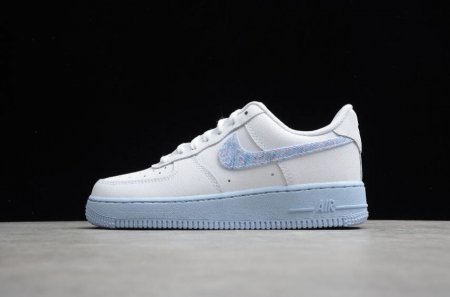 Women's | Nike Air Force 1 White Hydrogen Blue Laser Blue CZ0377-100 Running Shoes