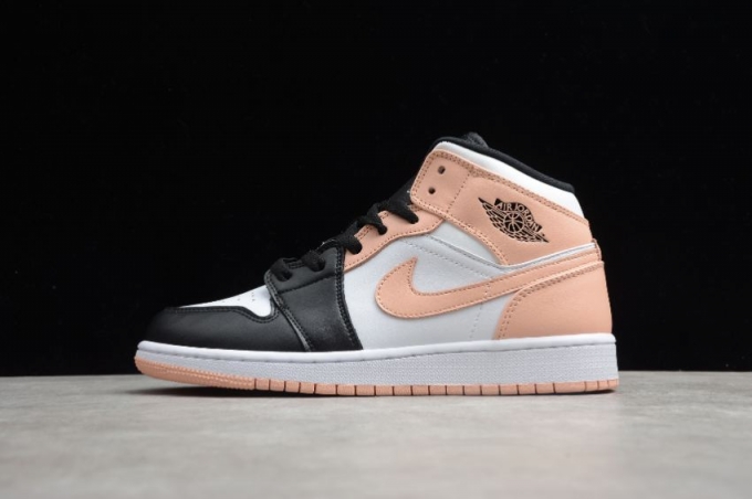 Men's | Air Jordan 1 Mid GS White Black Crimson Tint Basketball Shoes