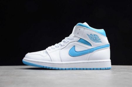 Women's | Air Jordan 1 Mid White North Carolina Basketball Shoes