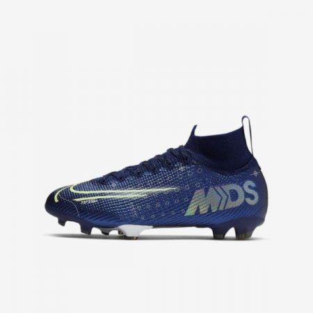 Nike Shoes Jr. Mercurial Superfly 7 Elite MDS FG | Blue Void / White / Black / Metallic Silver