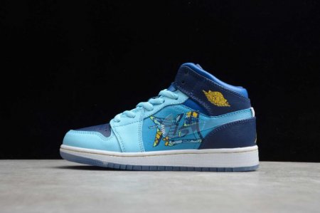 Women's | Air Jordan 1 Mid GS Blue Void Clear Team Royal Basketball Shoes