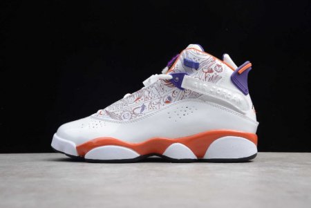 Women's | Air Jordan 6 Retro Rings White Black Court Purple CRMC Basketball Shoes