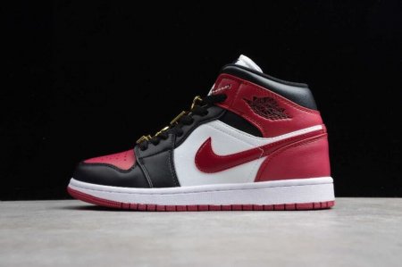 Men's | Air Jordan 1 Mid Fearless Black Red Basketball Shoes