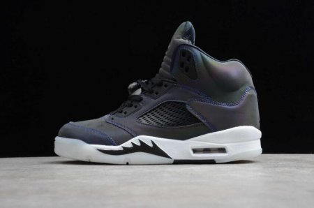 Women's | Air Jordan 5 Retro Oil Grey Black White Basketball Shoes