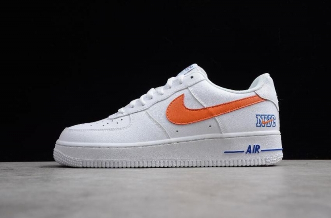 Men's | Nike Air Force 1 Low NYC White Blue Orange 722241-844 Shoes Running Shoes