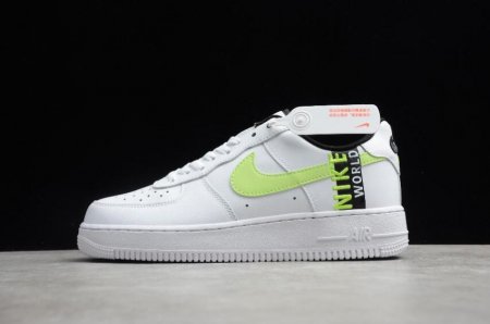 Men's | Nike Air Force 1 Worldwide White Barely Volt Black CN8536-100 Running Shoes
