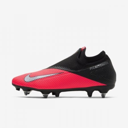 Nike Shoes Phantom Vision 2 Academy Dynamic Fit SG-PRO Anti-Clog Traction | Laser Crimson / Black / Metallic Silver