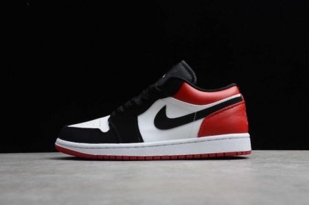 Women's | Air Jordan 1 Low White Black Gym Red Basketball Shoes