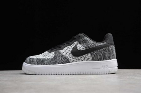 Men's | Nike Air Force 1 Flyknit 2.0 Black Purple Platinum AV3042-001 Running Shoes