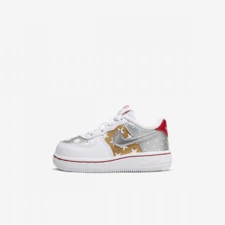 Nike Shoes Force 1 Low | White / Metallic Gold / University Red / Metallic Silver