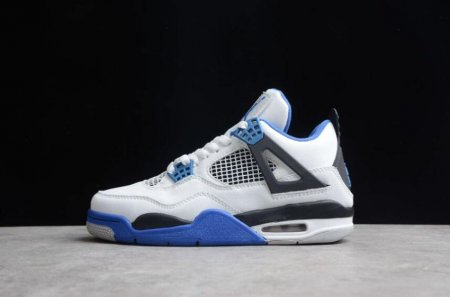 Men's | Air Jordan 4 Retro White Game Royal Black Shoes Basketball Shoes