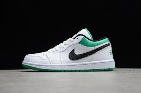 Men's | Air Jordan 1 Low White Green Black Basketball Shoes