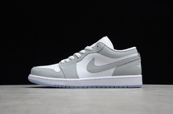 Women's | WMNS Air Jordan 1 Low White Wolf Grey Aluminum Shoes Basketball Shoes